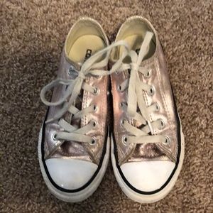 Rose gold girls converse